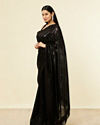 Mohey Women Kohl Black Sequinned Saree