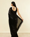 Mohey Women Kohl Black Sequinned Saree
