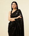 Mohey Women Kohl Black Sequinned Saree