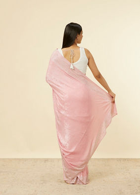 alt message - Mohey Women Pink Stone Embellished Saree image number 2