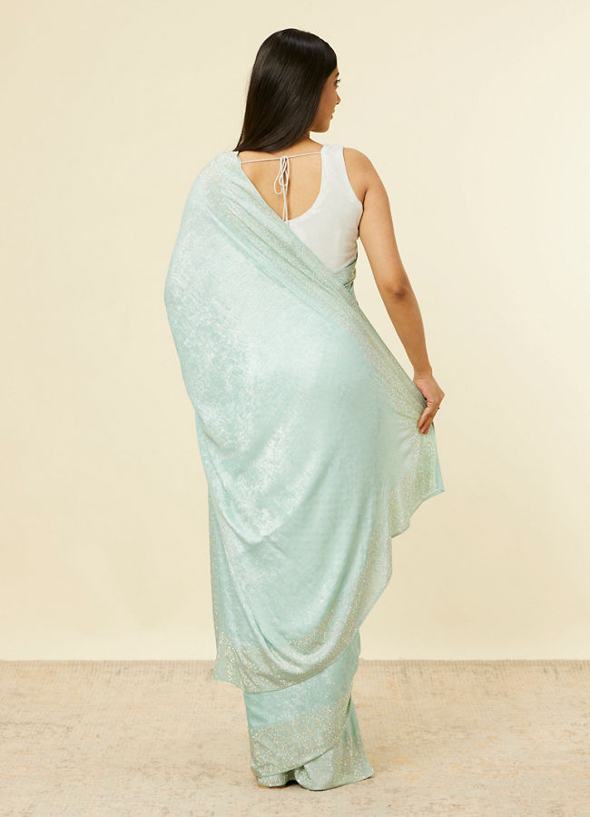 alt message - Mohey Women Light Blue Stone Embellished Saree image number 2