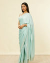 alt message - Mohey Women Light Blue Stone Embellished Saree image number 3