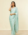 alt message - Mohey Women Light Blue Stone Embellished Saree image number 0