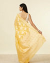 Mohey Women Sunshine Yellow Floral Zari work Saree