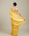 Mohey Women Sunshine Yellow and Gold Floral Zari Work Saree image number 4