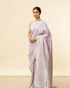 Lavender Zari Floral Buta Motifs Saree image number 3