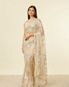 Mohey Women Sand Beige Sequined Saree