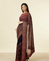 Mohey Women Indigo Blue Bel Buti Patterned Saree