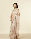 alt message - Mohey Women Ravishing Fawn Organza Saree image number 3