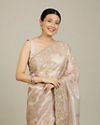 Mohey Women Ravishing Fawn Organza Saree image number 1