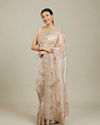 Mohey Women Ravishing Fawn Organza Saree