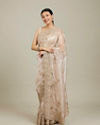 Mohey Women Ravishing Fawn Organza Saree image number 2