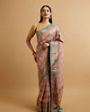 alt message - Mohey Women Engagement Glory Purple Silk Saree with Embroidery and Zari image number 2