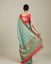 Mohey Women Sea Green Village Art Embroidered Saree image number 4