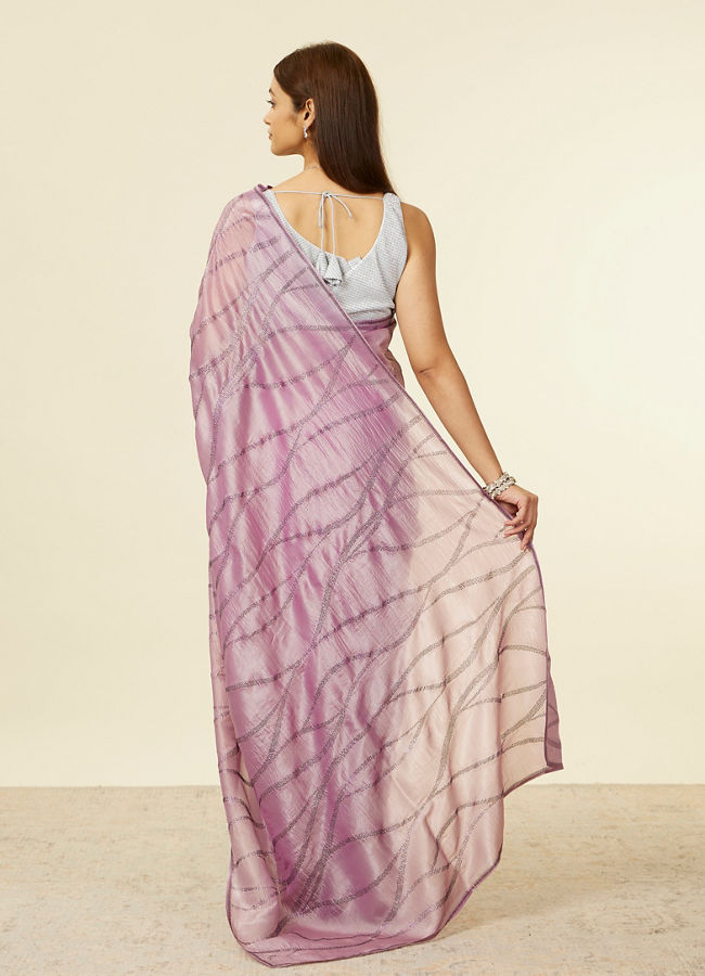 Mohey Women Lilac Stone Embellished Saree