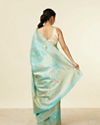 alt message - Mohey Women Light Blue Floral Zari Work Saree image number 2