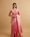 alt message - Mohey Women Pink Zari-Weave Traditional Festive Saree image number 0