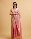 alt message - Mohey Women Elegant Pink Silk with Intricate Zari Weave Saree image number 0