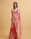 alt message - Mohey Women Elegant Pink Silk with Intricate Zari Weave Saree image number 2