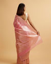 alt message - Mohey Women Elegant Pink Silk with Intricate Zari Weave Saree image number 4