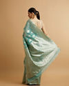 alt message - Mohey Women Light Blue Art Silk with Intricate Zari-Weave Saree image number 4