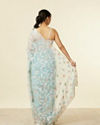 Mohey Women Light Blue Belt Buti Patterned Saree