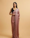 Mohey Women Pink Splendor Satin with Intricate Embroidery and Stone Work Saree