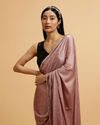 Mohey Women Pink Splendor Satin with Intricate Embroidery and Stone Work Saree