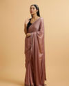 Mohey Women Pink Splendor Satin with Intricate Embroidery and Stone Work Saree