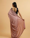 Mohey Women Pink Splendor Satin with Intricate Embroidery and Stone Work Saree