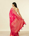 Mohey Women Rani Pink Tree of Life Pattern Saree with Paisley Patterned Border