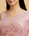 Mohey Women Blush Pink Bel Buti Embroidered Saree with Stone Embellishment