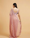 Mohey Women Blush Pink Bel Buti Embroidered Saree with Stone Embellishment