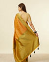 Mohey Women Mustard Yellow Bel Buti Patterned Saree with Trim Latkans