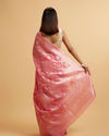 Mohey Women Pink Floral Jaal Patterned Saree