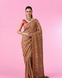 Mohey Women Breezy Beige Elegance Saree