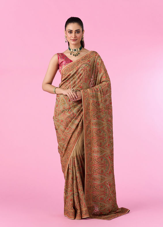 Mohey Women Breezy Beige Elegance Saree