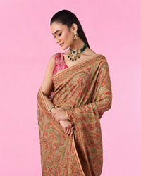Mohey Women Breezy Beige Elegance Saree