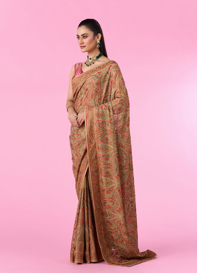 Mohey Women Breezy Beige Elegance Saree