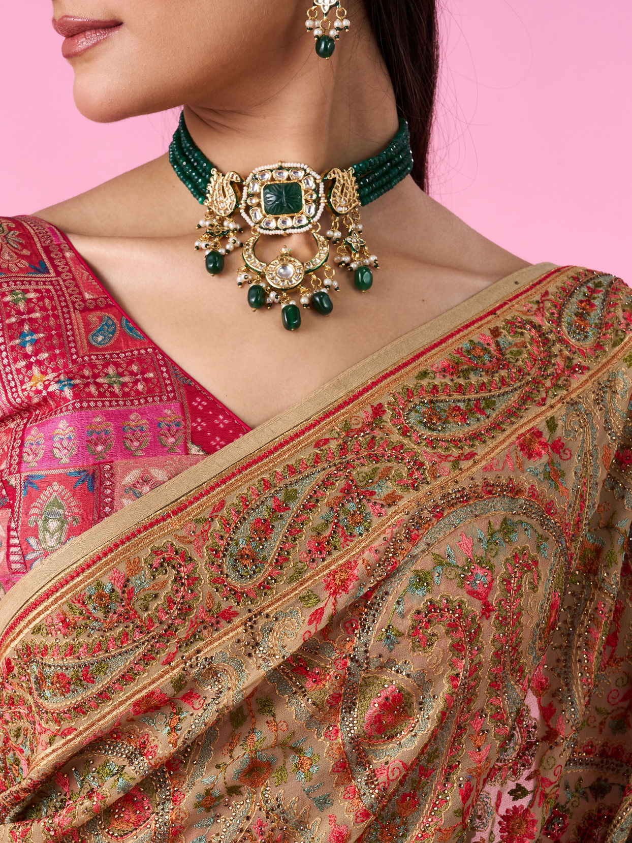 Mohey Women Breezy Beige Elegance Saree