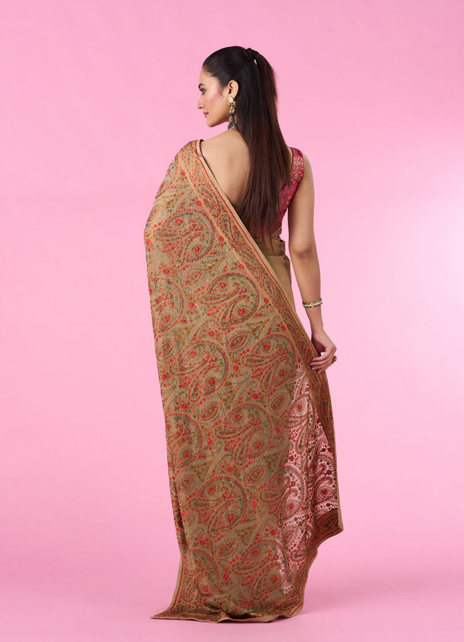 Mohey Women Breezy Beige Elegance Saree