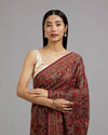 Mohey Women Wine Majesty Georgette Saree