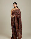 Mohey Women Royal Purple Paisley Patterned Saree with Rhinestone Work