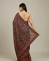 Mohey Women Royal Purple Paisley Patterned Saree with Rhinestone Work