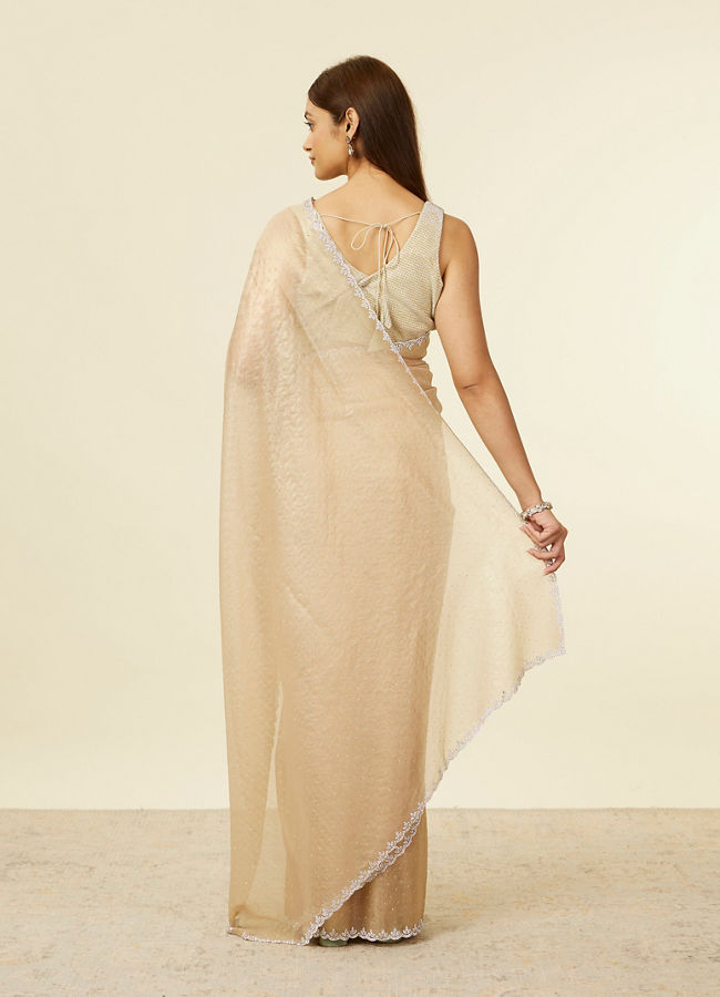 Mohey Women Classic Fawn Stone Embellished Saree