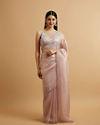 Purple Rhinestone Embellished Saree