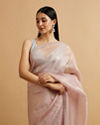 Mohey Women Purple Rhinestone Embellished Saree