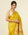 alt message - Mohey Women Mustard Organza Saree with Zari Weave image number 1