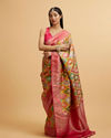 Cream Zari Weave Art Silk with Rani Accents Saree