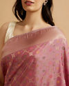 alt message - Mohey Women Purple Floral Jaal Patterned Saree image number 3